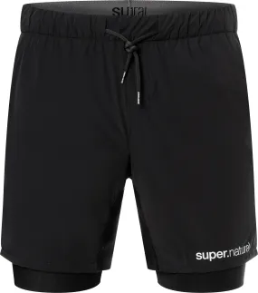 super.natural Men&#x27;s Double Layer Shorts Jet Black | Buy super.natural Men&#x27;s Double Layer Shorts Jet Black here | Outnorth