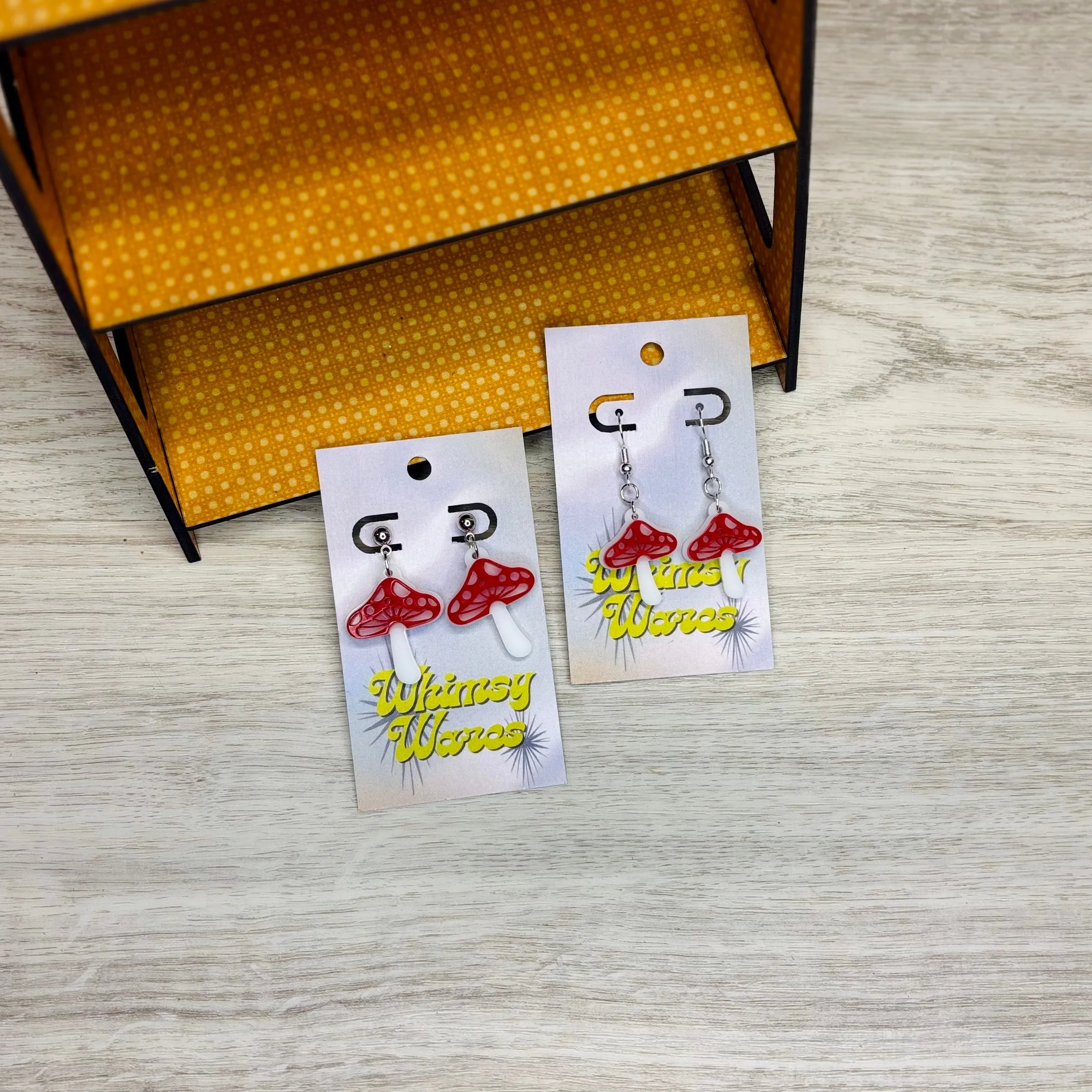 Trippy Shroomies - Layered Acrylic Earrings