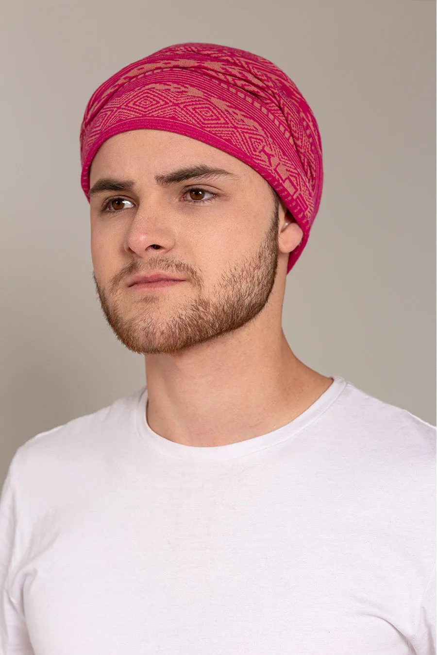 Unfreeze Scarf Cotton Color Fucsia & Beige