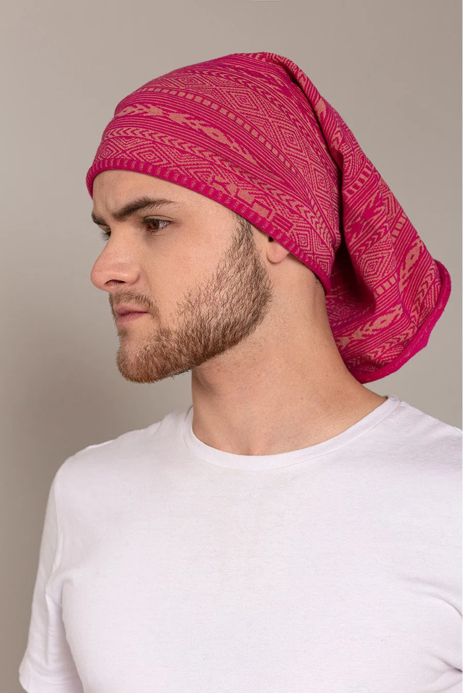 Unfreeze Scarf Cotton Color Fucsia & Beige