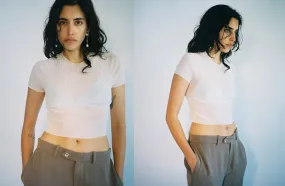 White Tulle Baby Tee