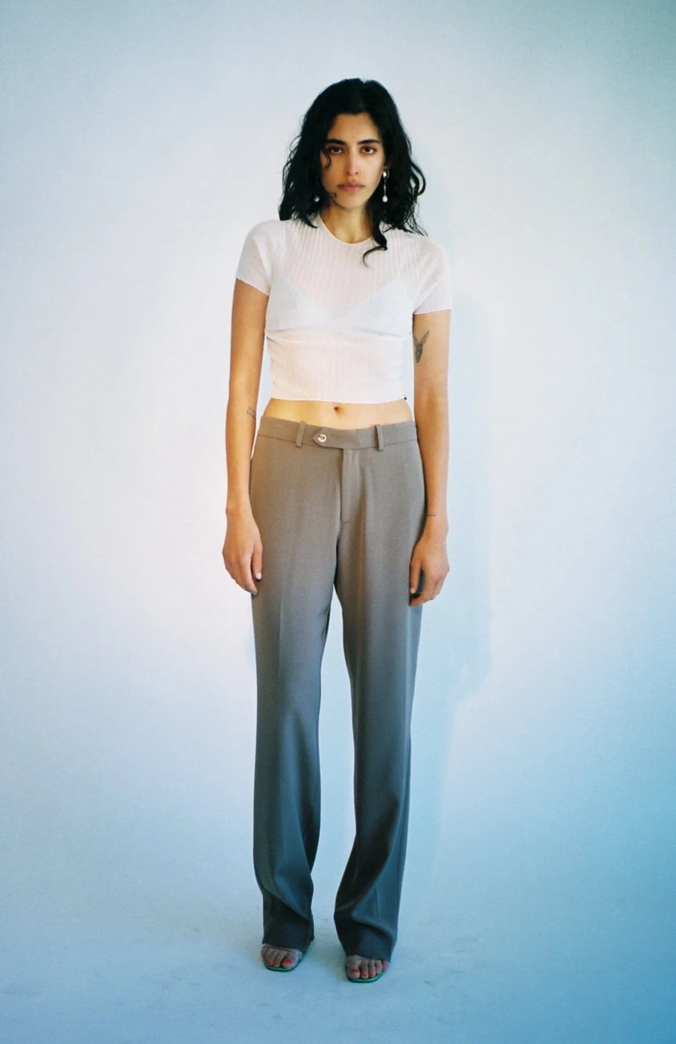 White Tulle Baby Tee