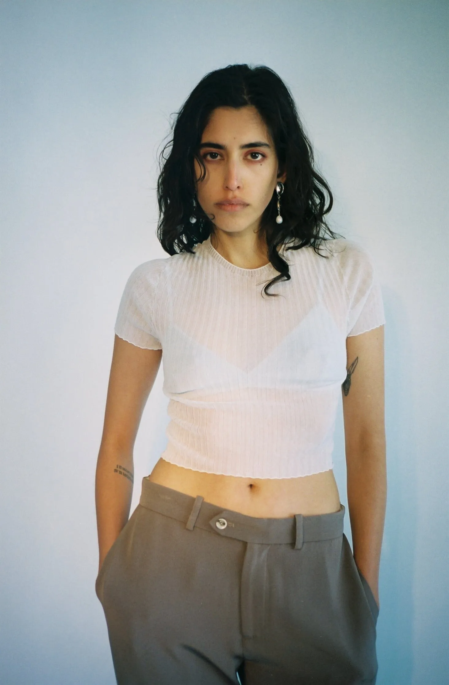 White Tulle Baby Tee