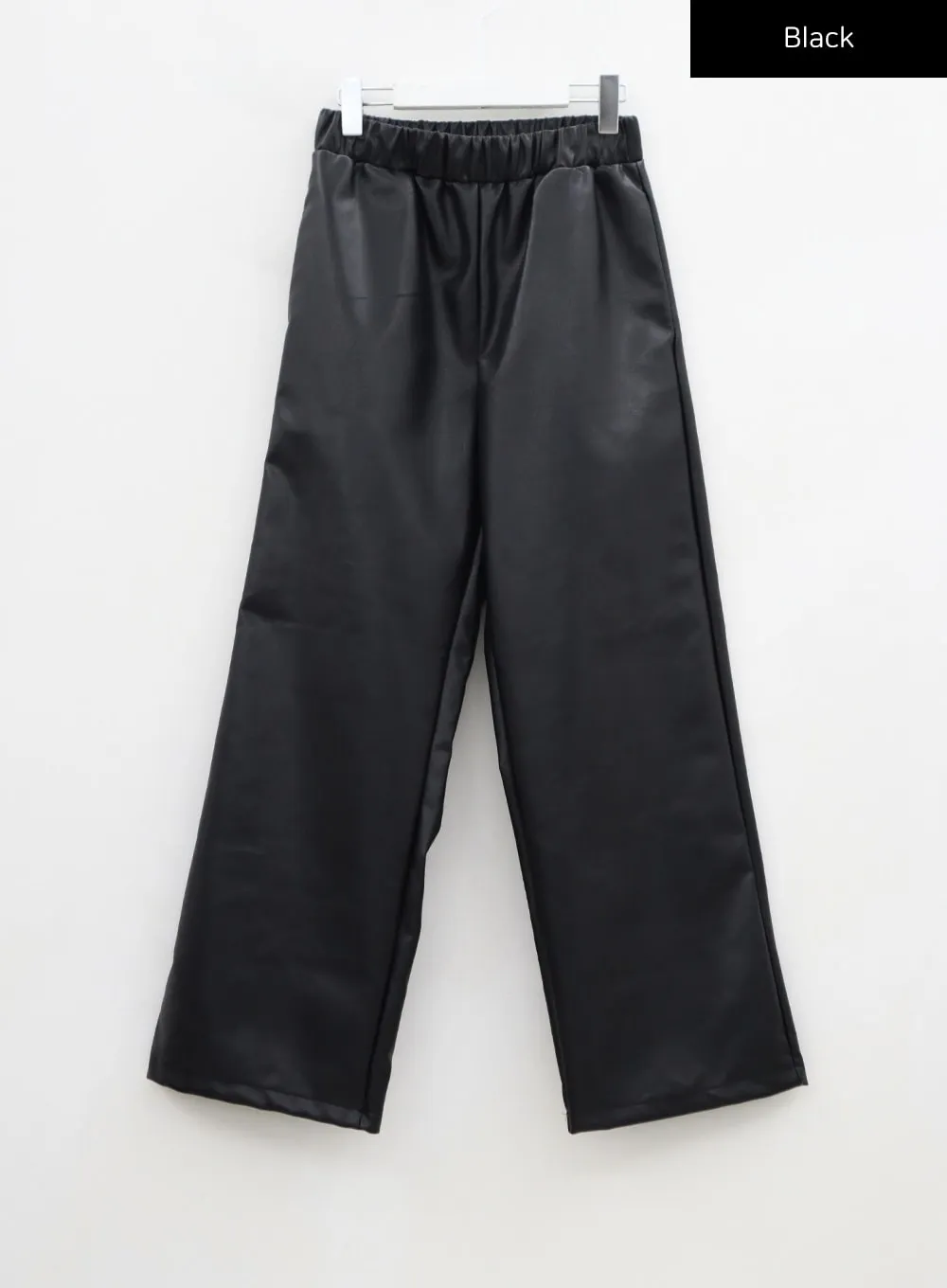 Wide Faux Leather Pants CS07