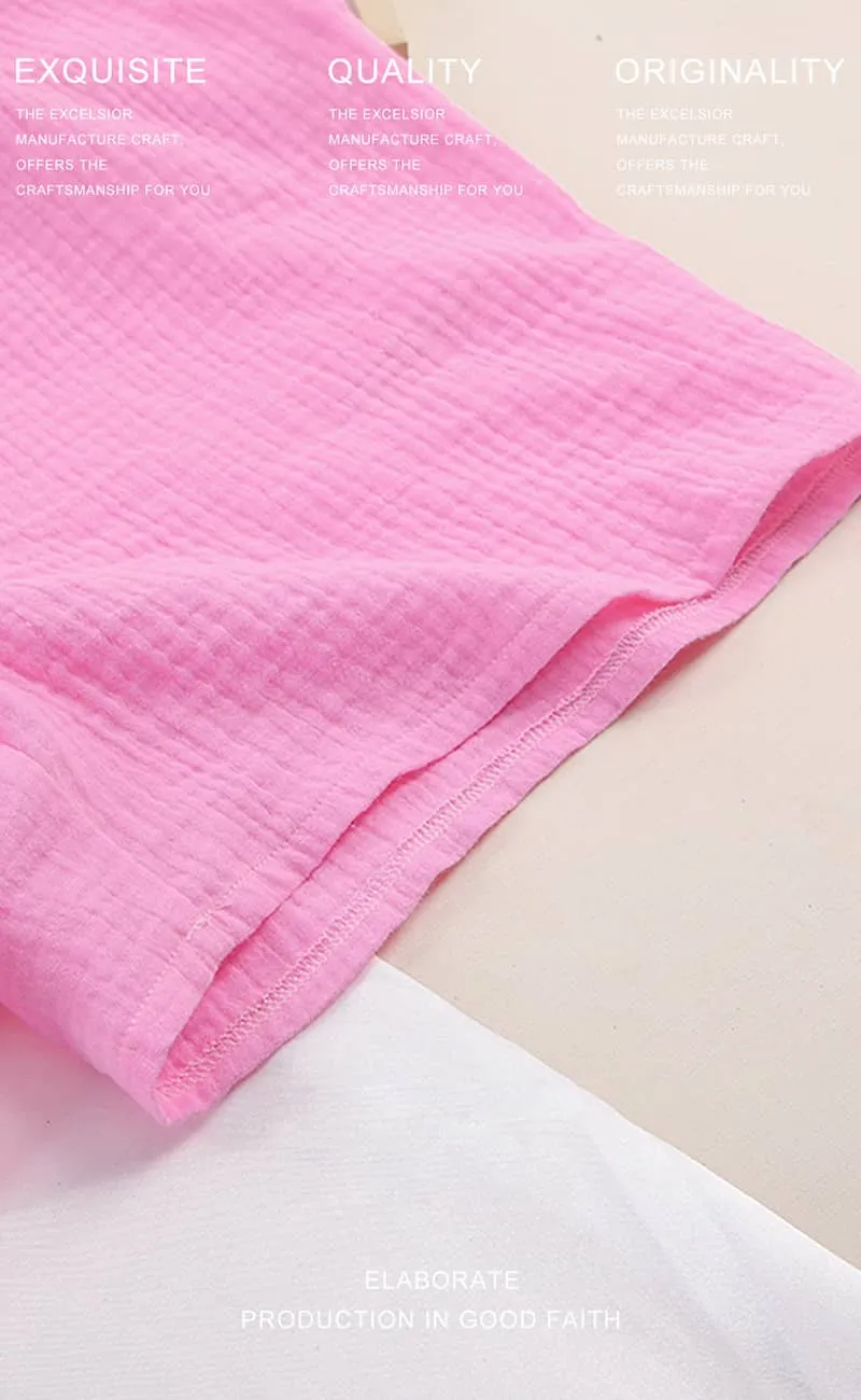 Women's cardigan shorts cotton two-piece suit
