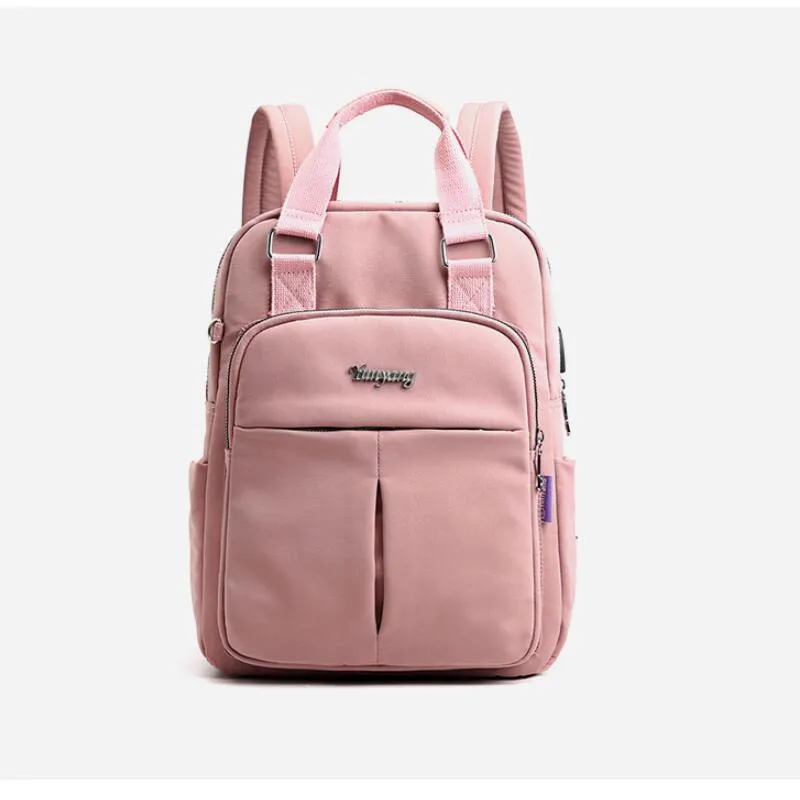Women's Large Capacity Solid Laptop Backpack