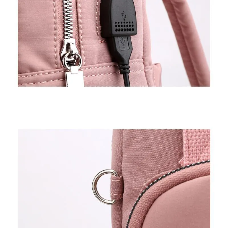 Women's Large Capacity Solid Laptop Backpack