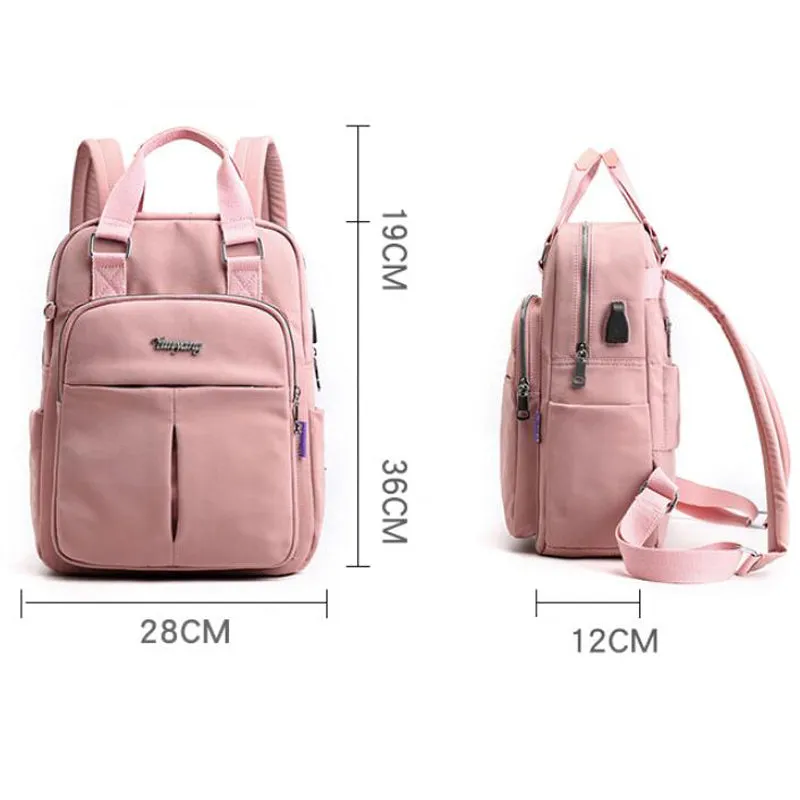 Women's Large Capacity Solid Laptop Backpack