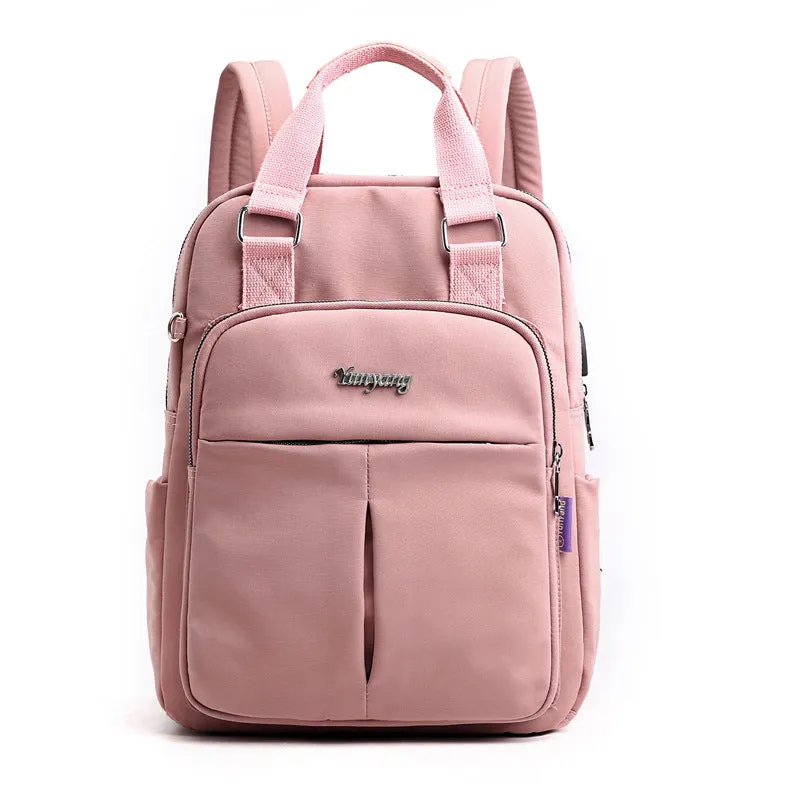 Women's Large Capacity Solid Laptop Backpack