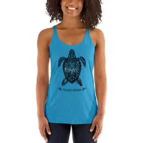 Women's Racerback Loud Vegan Turtle Island Vegan Tank Top