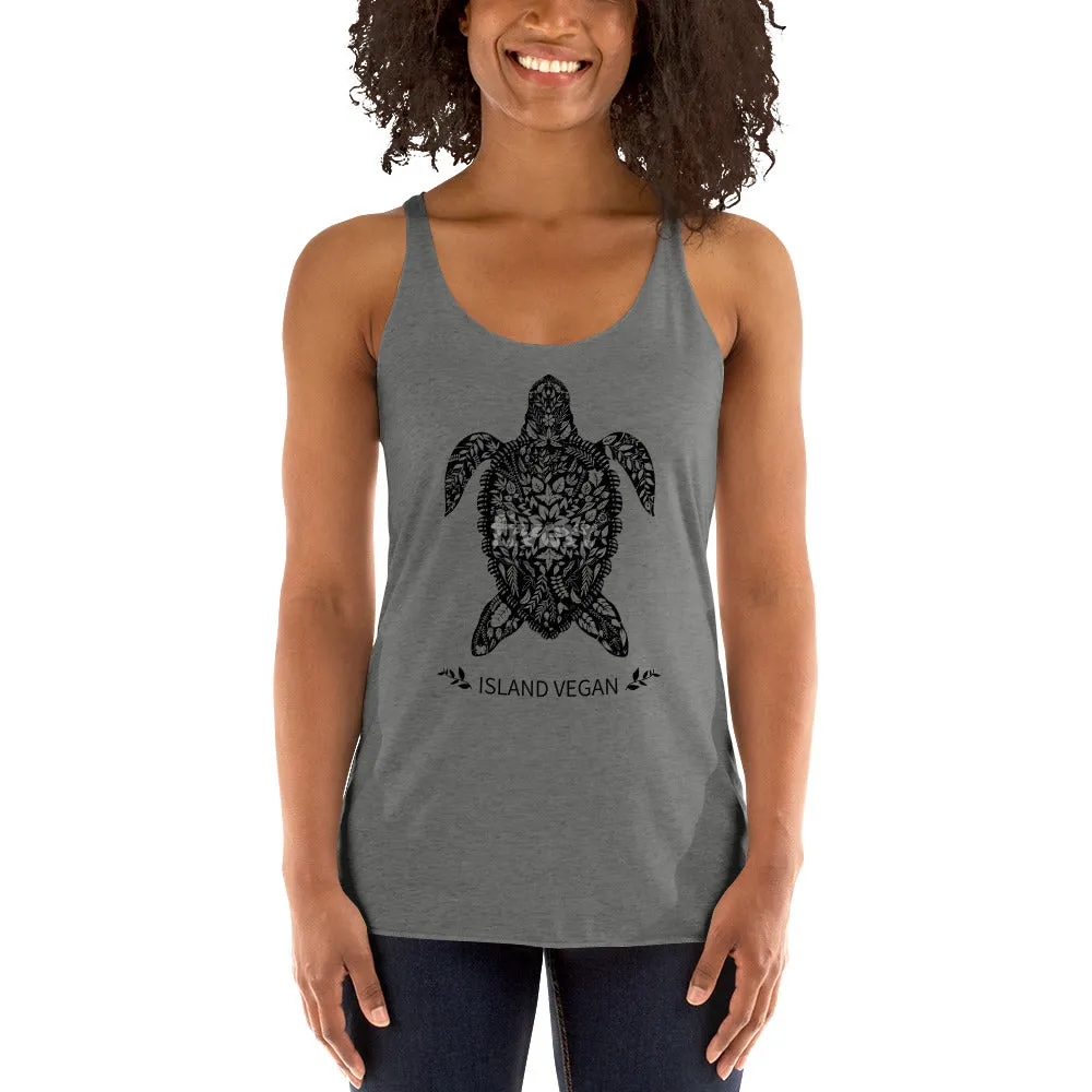 Women's Racerback Loud Vegan Turtle Island Vegan Tank Top
