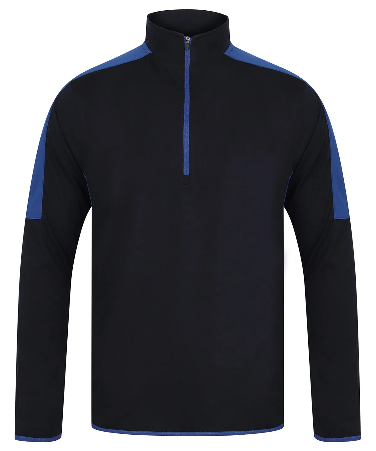 zip mid-layer with contrast panelling | Navy/Royal