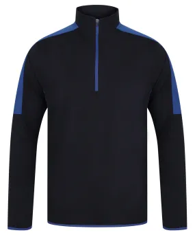 zip mid-layer with contrast panelling | Navy/Royal